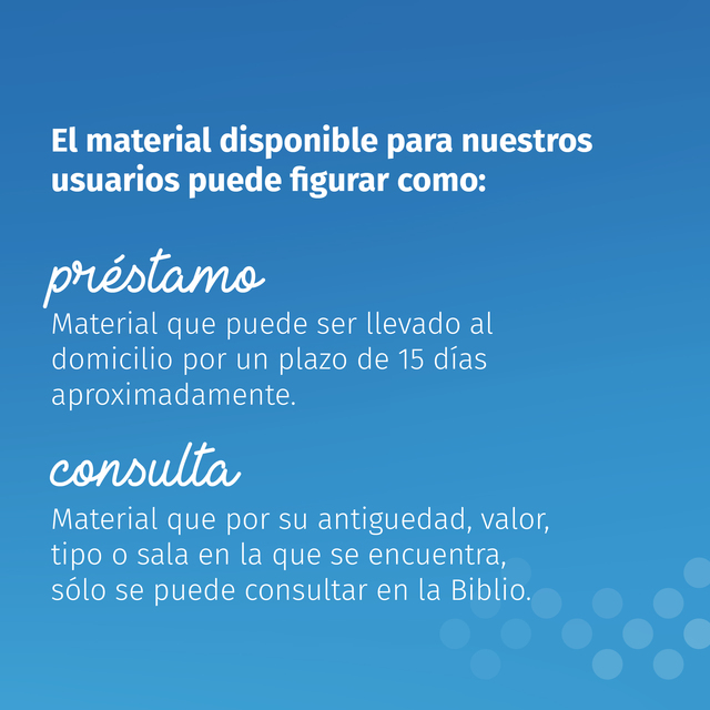 Material en préstamo o de consulta Material en préstamo o de consulta