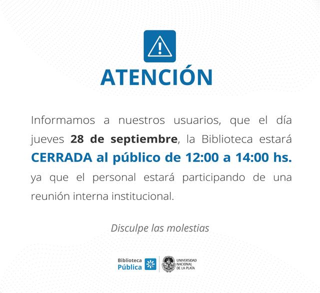 Aviso Cierre Reunion Institucional Web