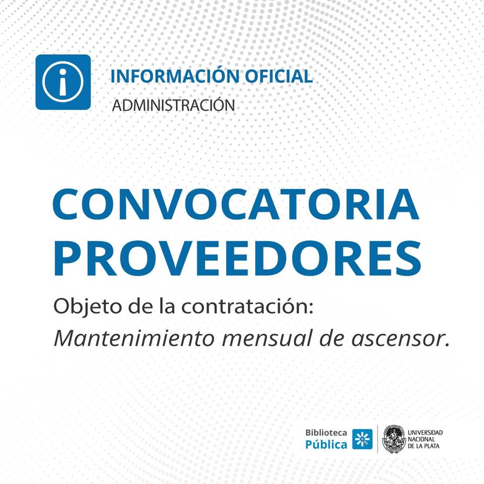 Convocatoria a proveedores
