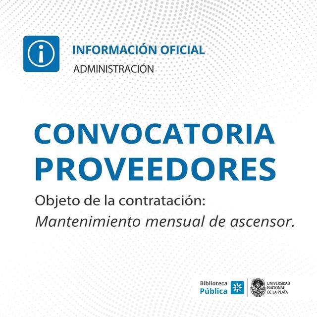 Convocatoria A Proveedores Ascensores