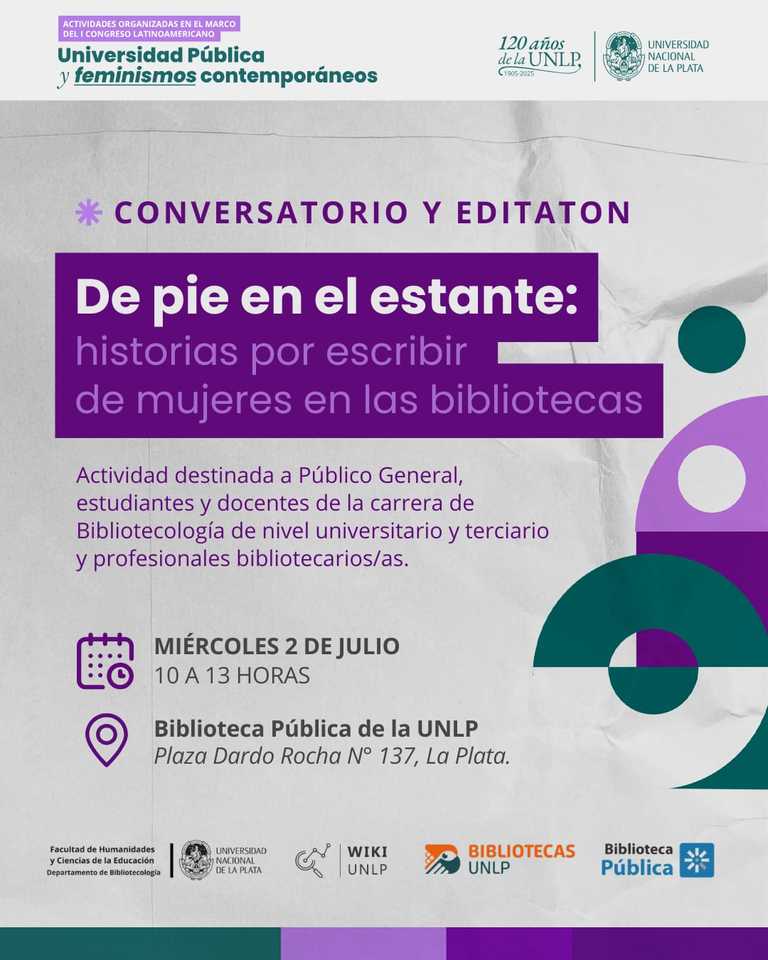 Conversatorio y editatón “De pie en el estante: historias por escribir de mujeres en las bibliotecas”