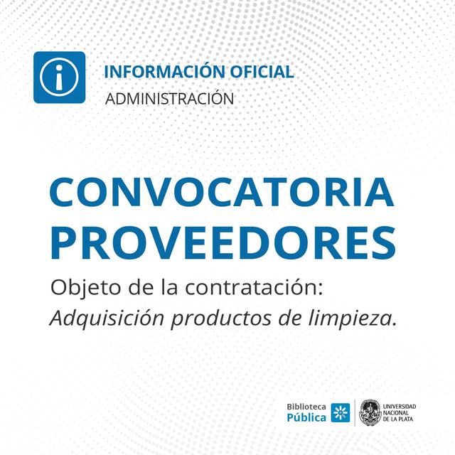 Convocatoria A Proveedores Convocatoria A Proveedores